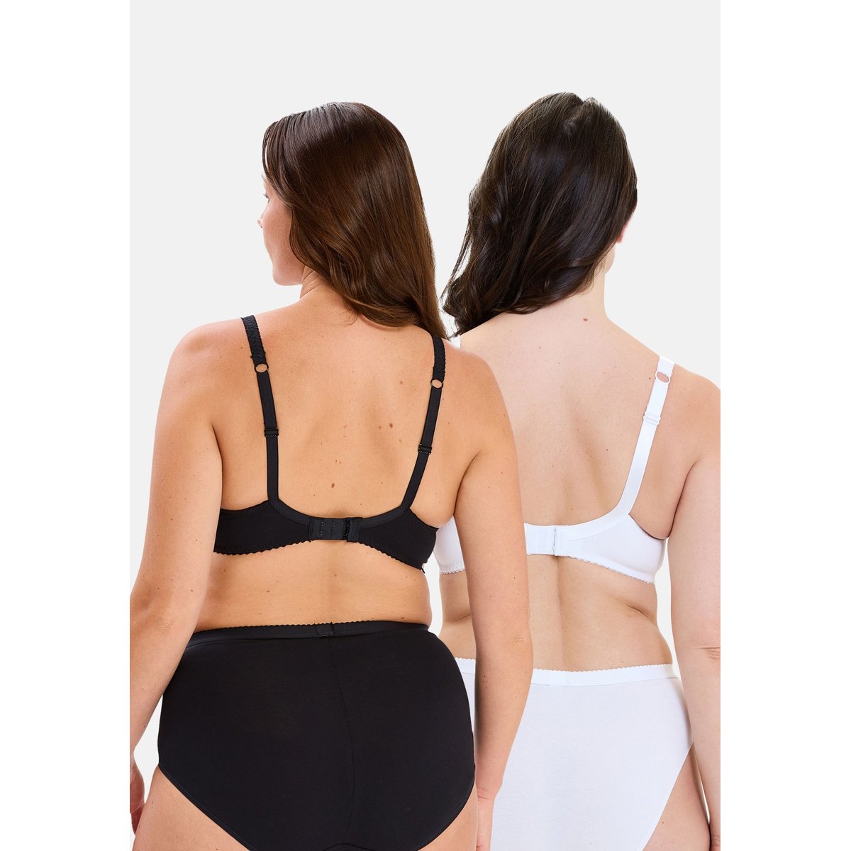Lot de deux soutiens gorge COTON D'ARUM noir&blanc, SANS COMPLEXE