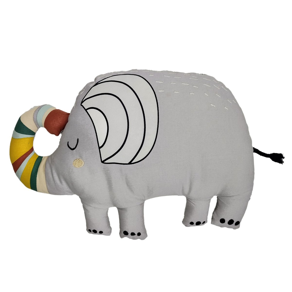 Coussin Élégant en Forme dÉléphant Collection SAVANE gris, EDEN