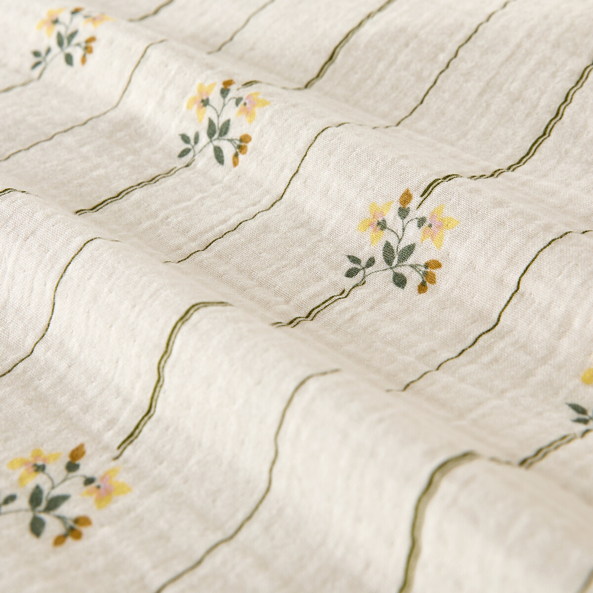 Drap plat en gaze de coton, imprimé fleurs, RISETTI imprimé, LA REDOUTE INTERIEURS