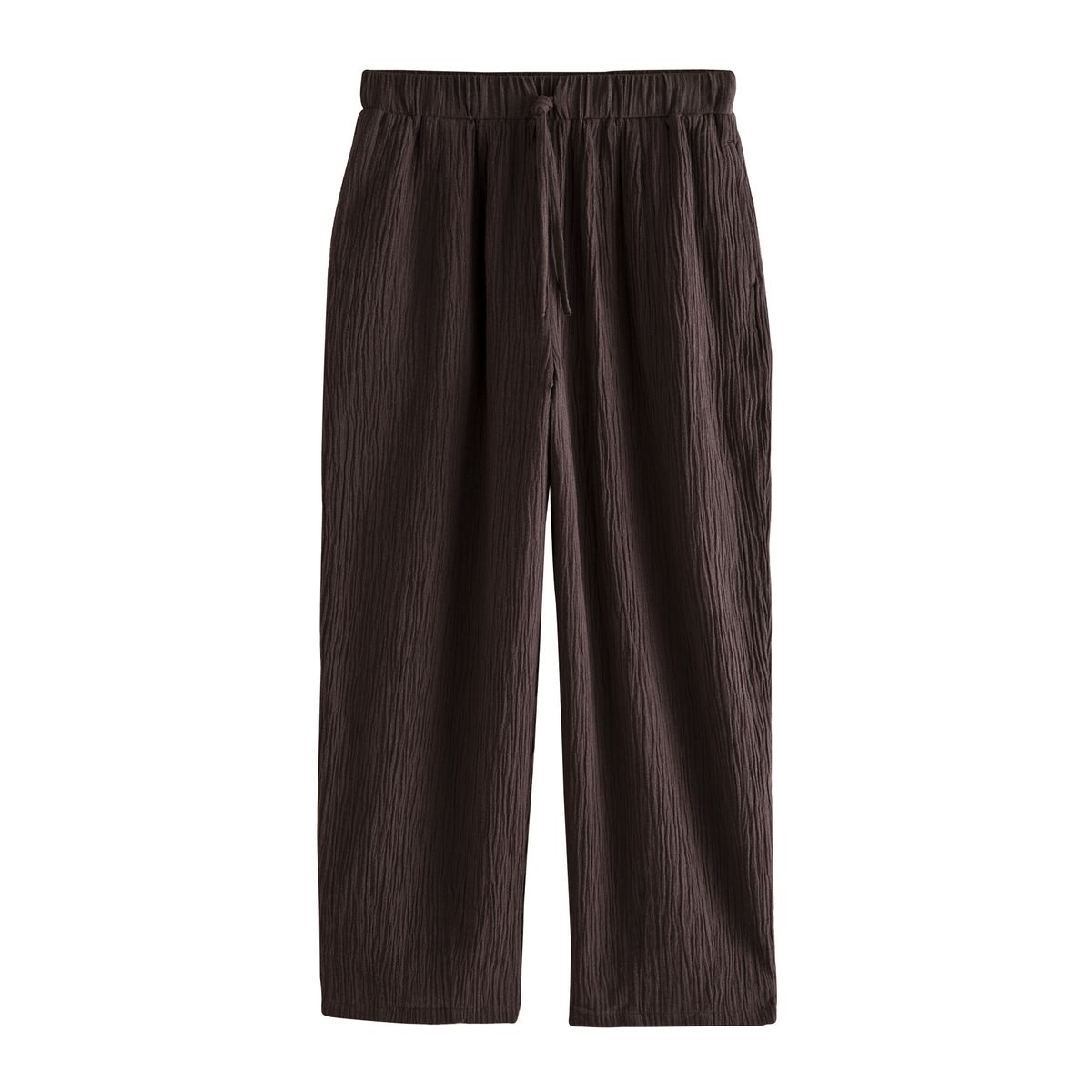 Pantalon bouffant en lin mélangé, lot de 2 brun chocolat/neutre, NEXT