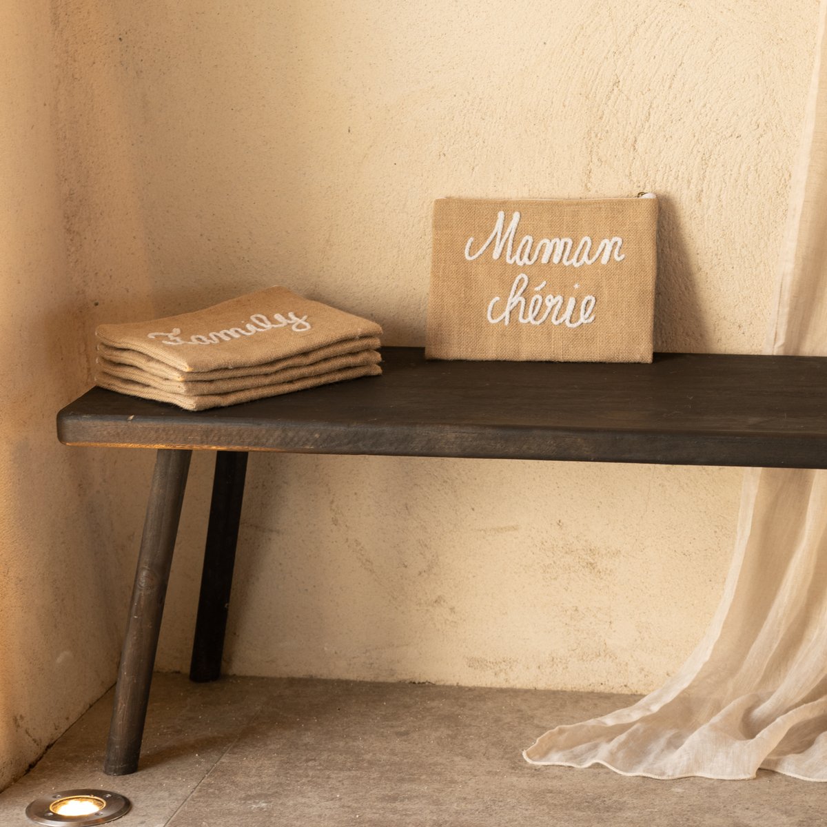Pochette Jute "Maman chérie" naturel, HOME MAISON