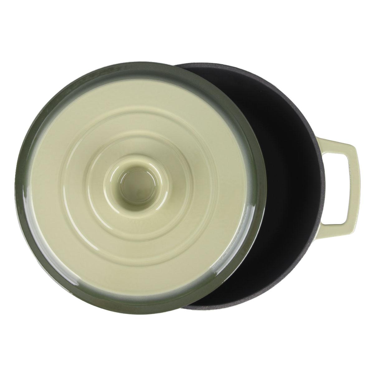 Cocotte en fonte ronde 25cm - "Masseiron Olivine" couleur unique, LAGUIOLE CUISSON