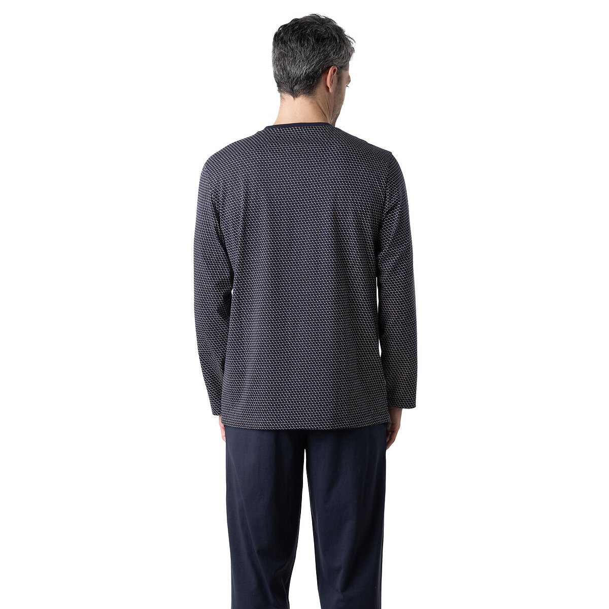 Pyjama avec col V bleu marine, EMINENCE
