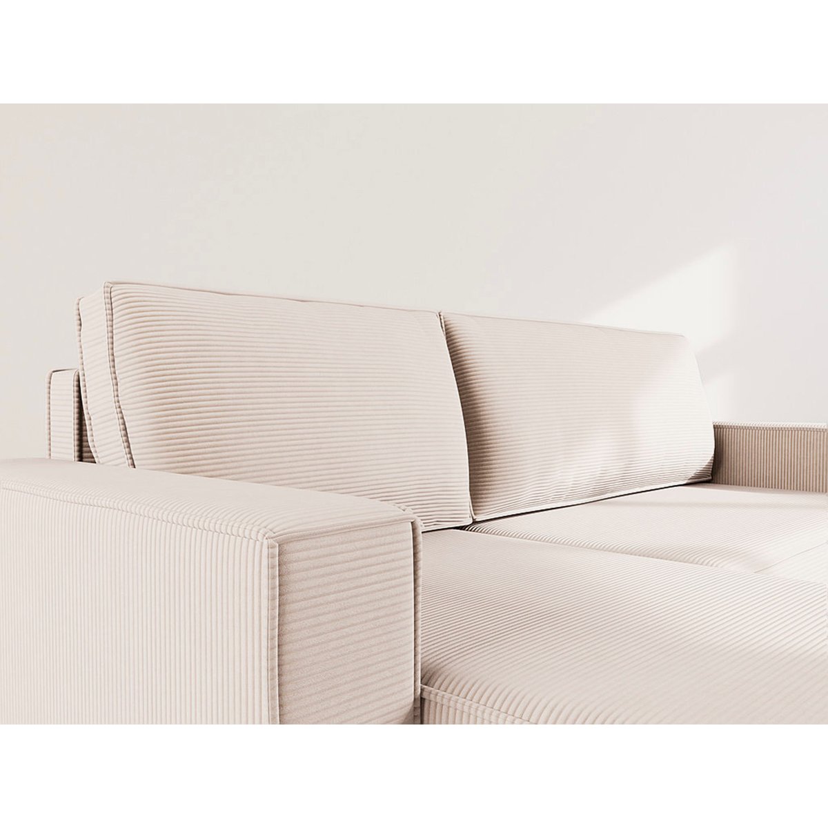 Canapé d'angle convertible velours côtelé, HECTOR beige, BEST MOBILIER