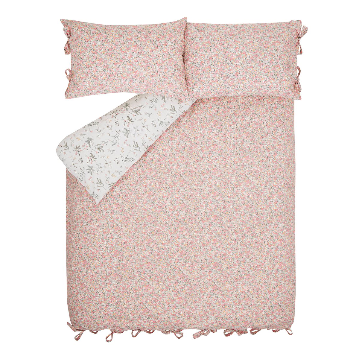 Parure de lit liberty Loveston pour grand lit double rose corail, beige, LAURA ASHLEY