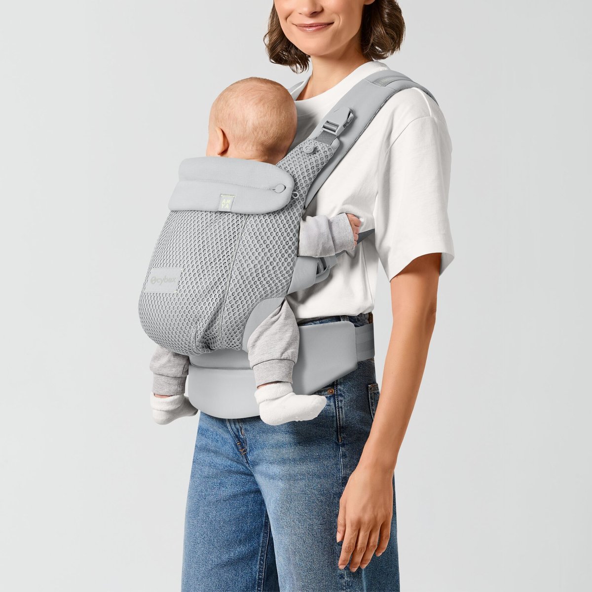 Porte-bébé ergonomique Amya évolutif bébé respirant gris fog grey, CYBEX