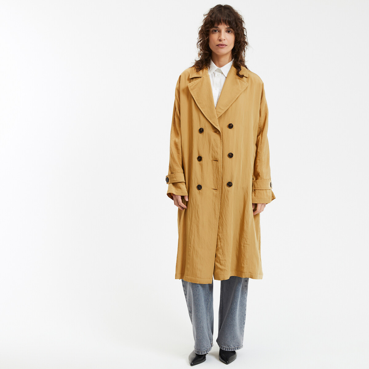 Long Buttoned Trench Coat golden yellow, LA REDOUTE COLLECTIONS