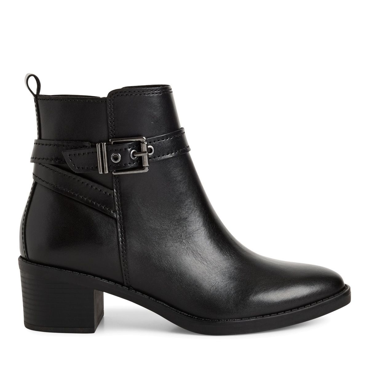 Bottine en cuir noir, MARCO TOZZI