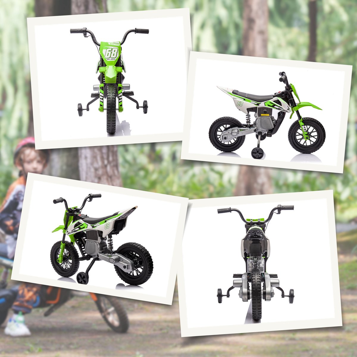 Moto électrique à conducteur assis PP Vert vert, AIYAPLAY
