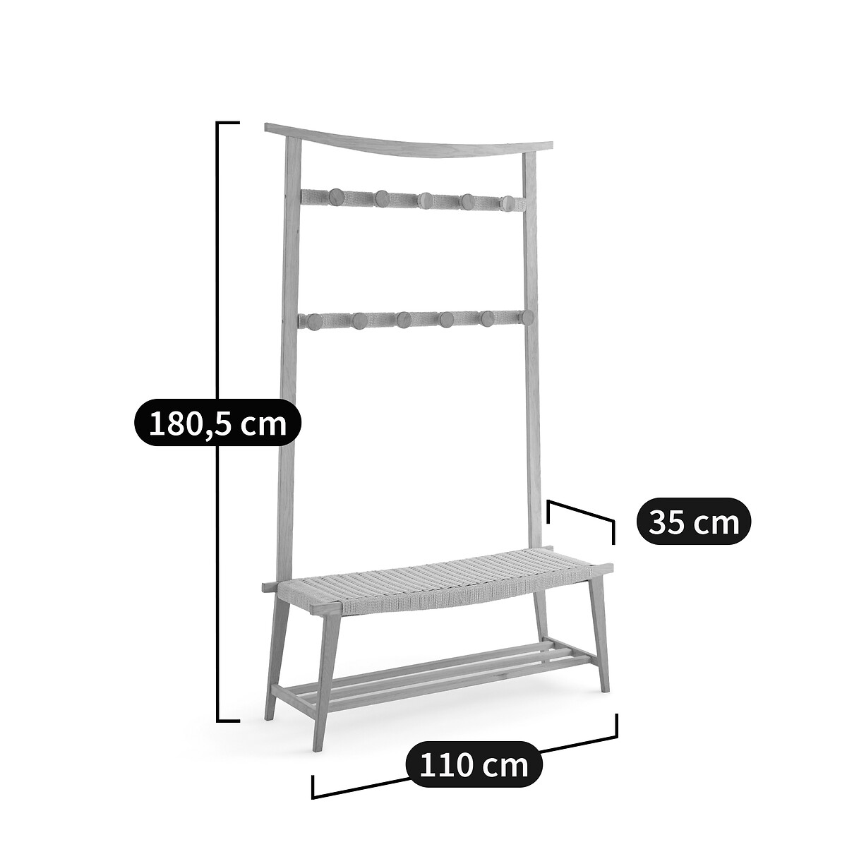 Vestiaire chêne massif, Kioto beige, LA REDOUTE INTERIEURS