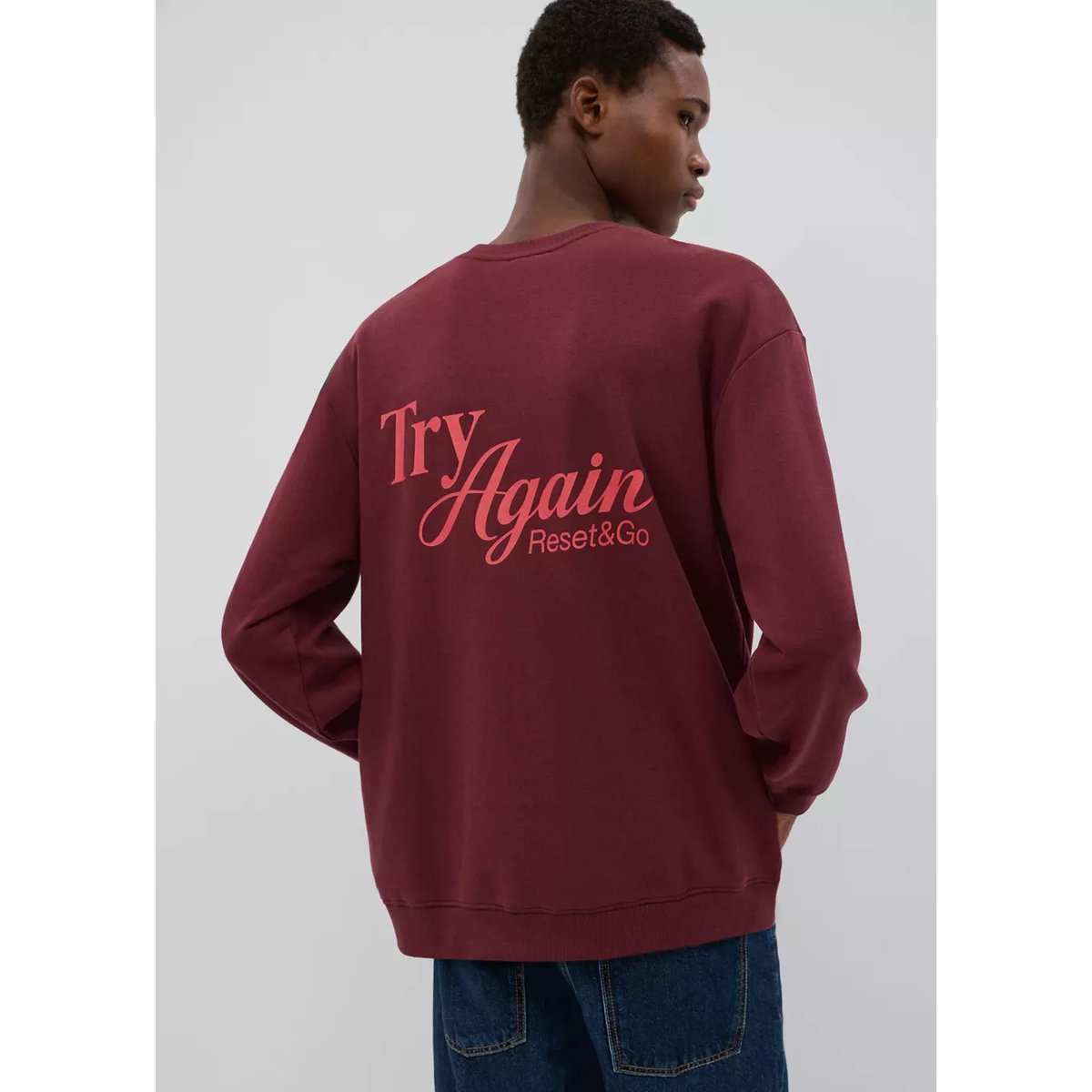 Sweat-shirt coton imprimé bordeaux, MANGO TEEN