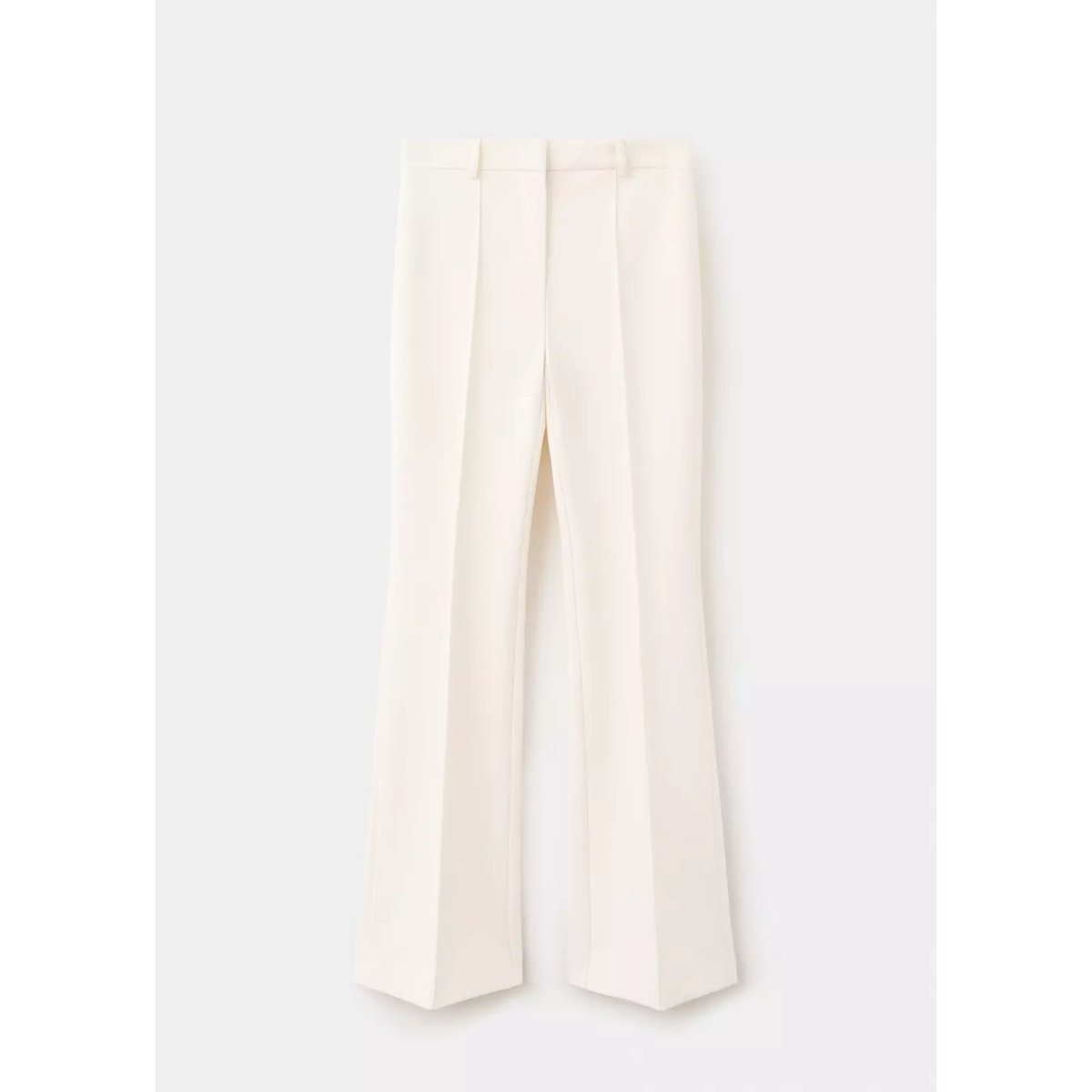 Pantalon flare coutures blanc cassé, MANGO