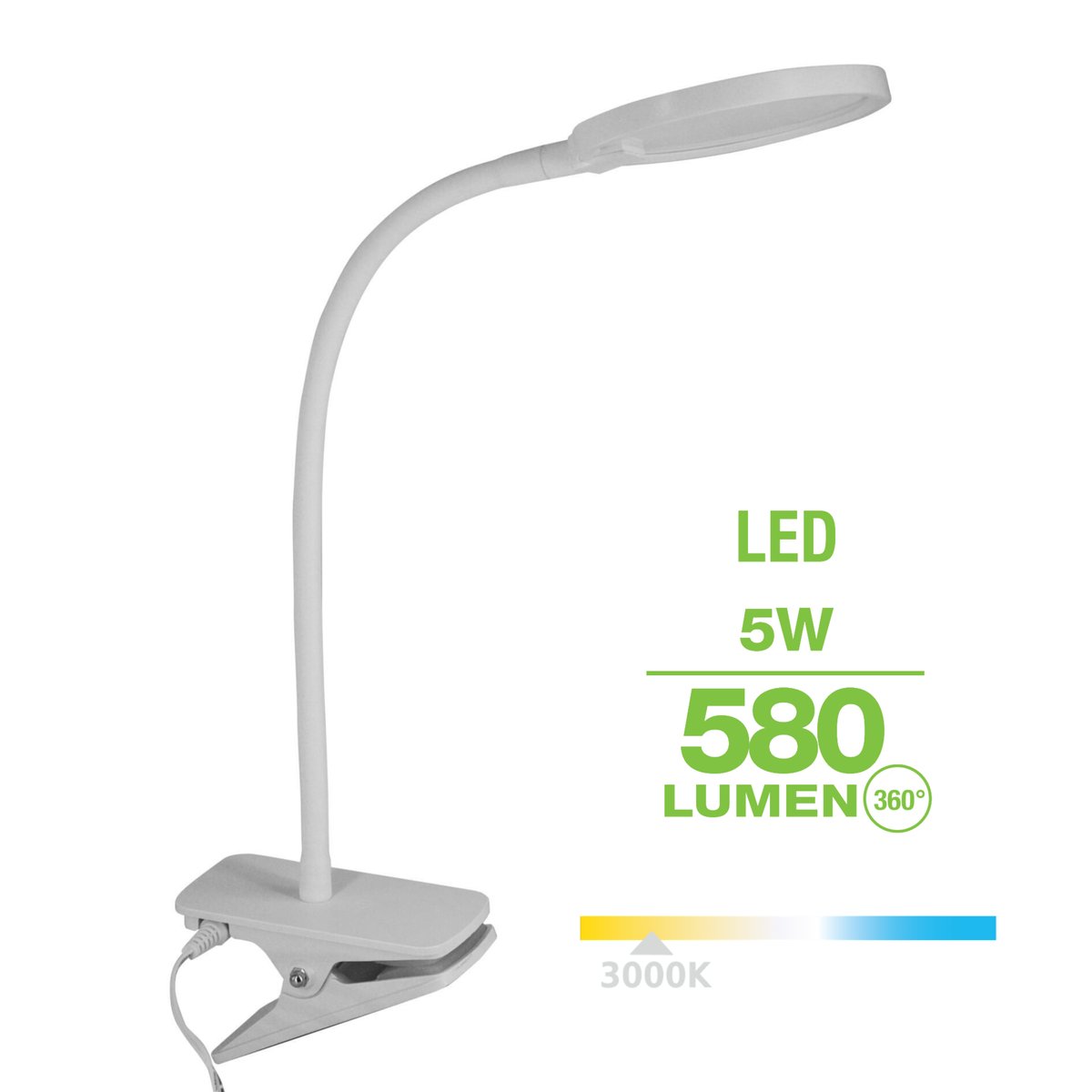 Lampe de bureau tactile dimmable, STARLA blanc, INSPIRE
