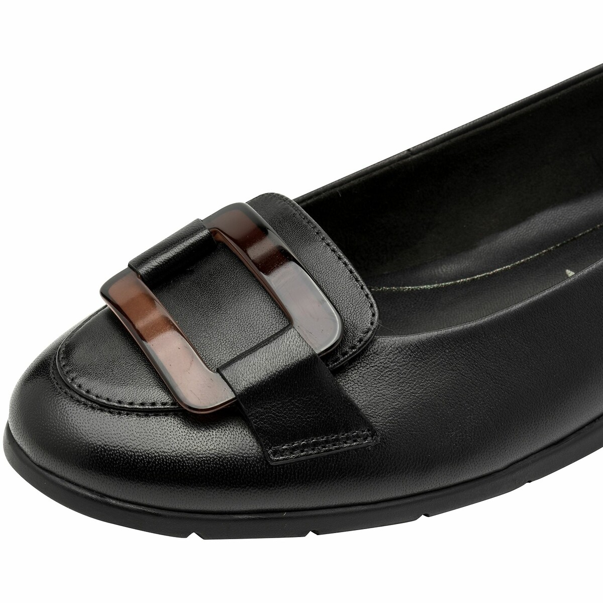 Ballerines en cuir noir, TAMARIS