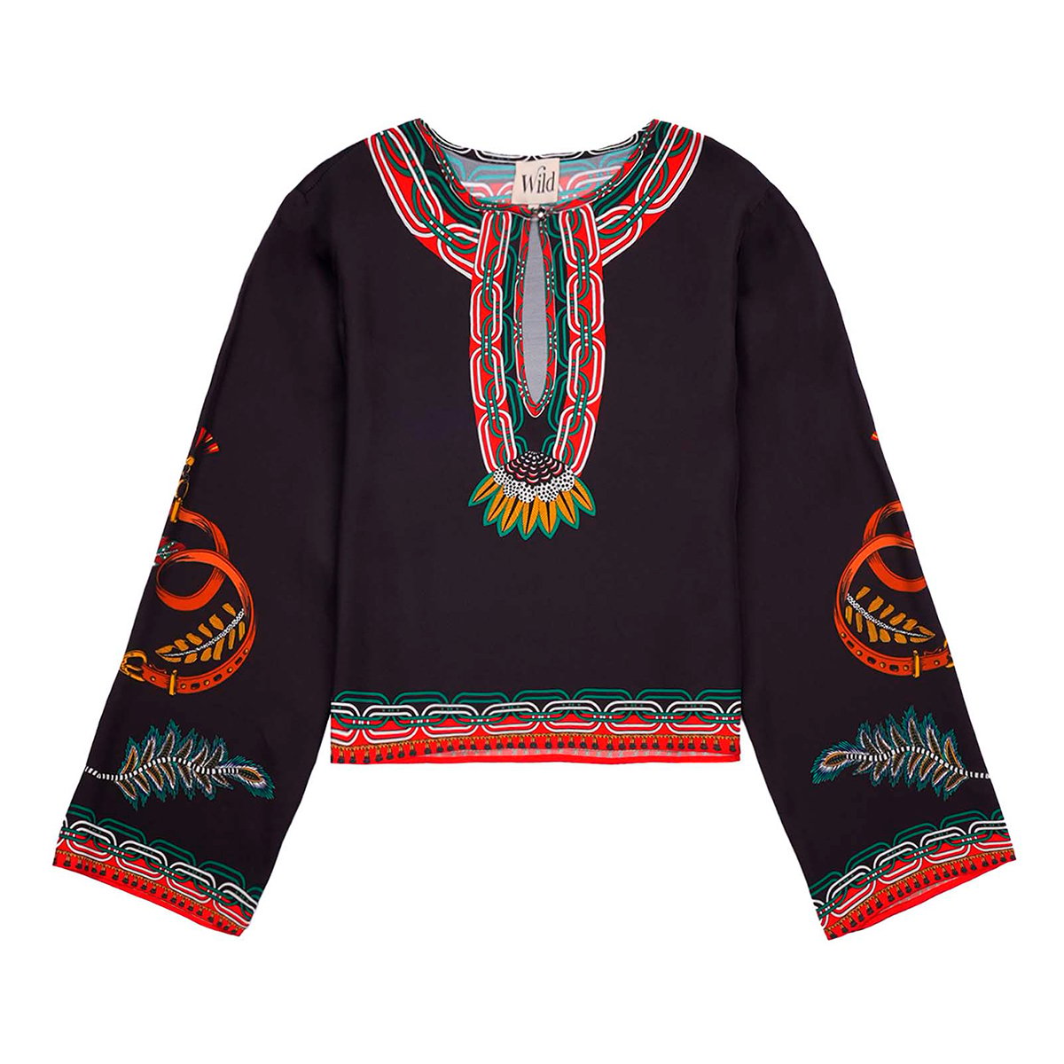 Blouse imprimé ethnique NOAH noir, WILD