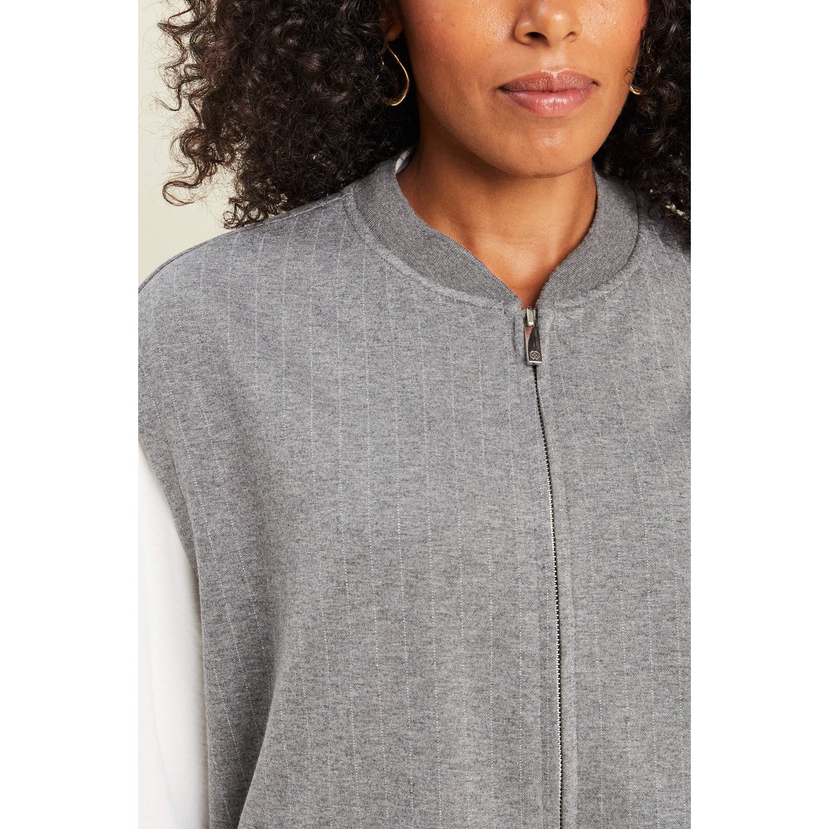 Bomber sans manches bas resserré gris, BREAL