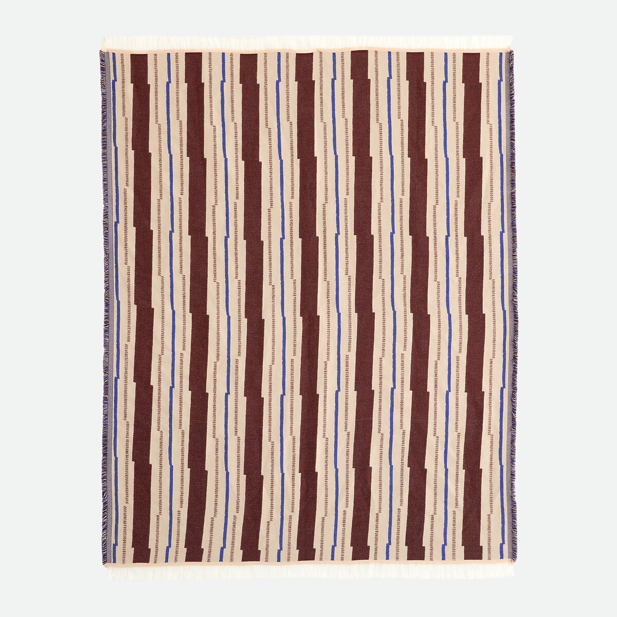 Plaid jacquard géométrique, TINARI marron/bleu, LA REDOUTE INTERIEURS