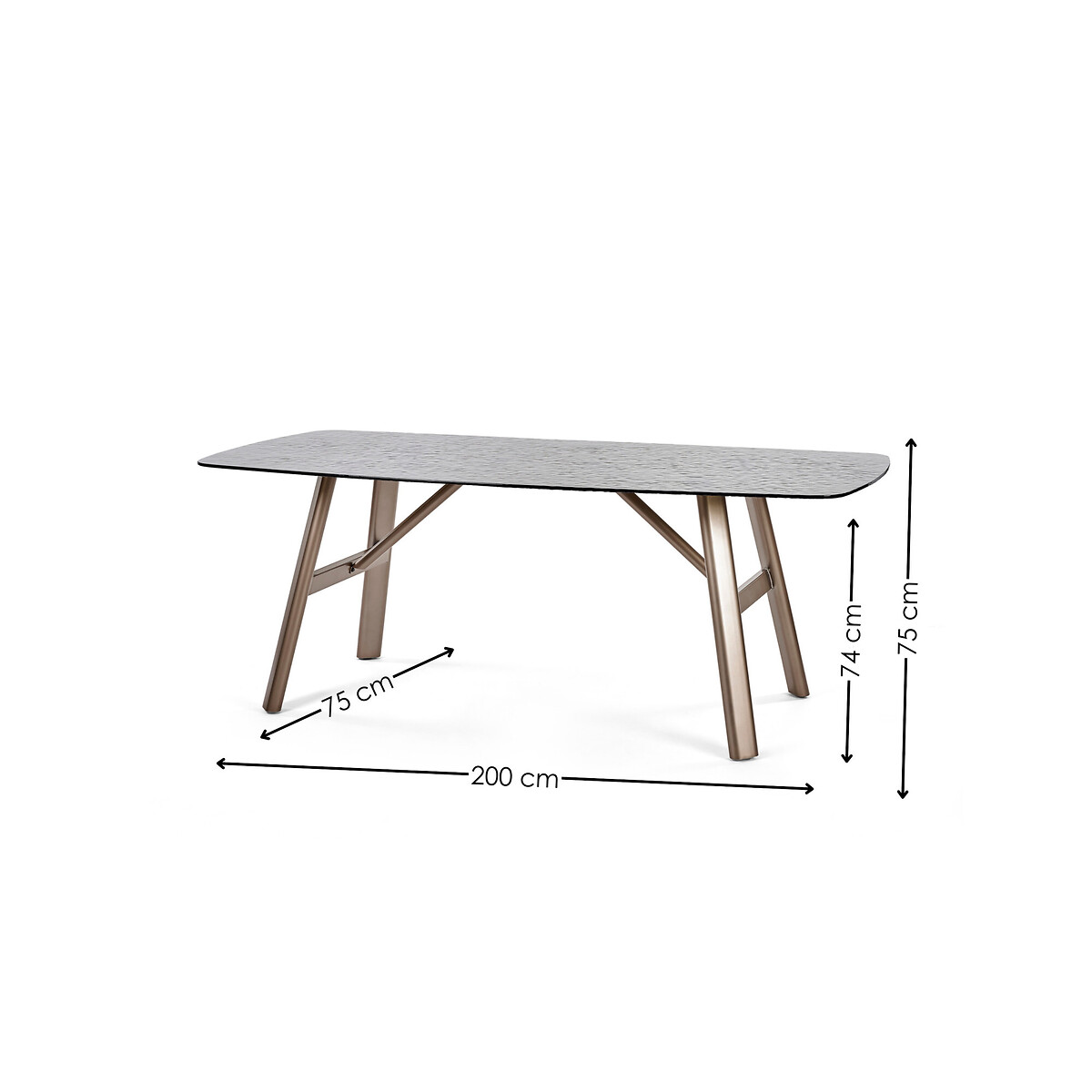 Ciro Rectangular Bubble Glass Dining Table taupe, SO'HOME