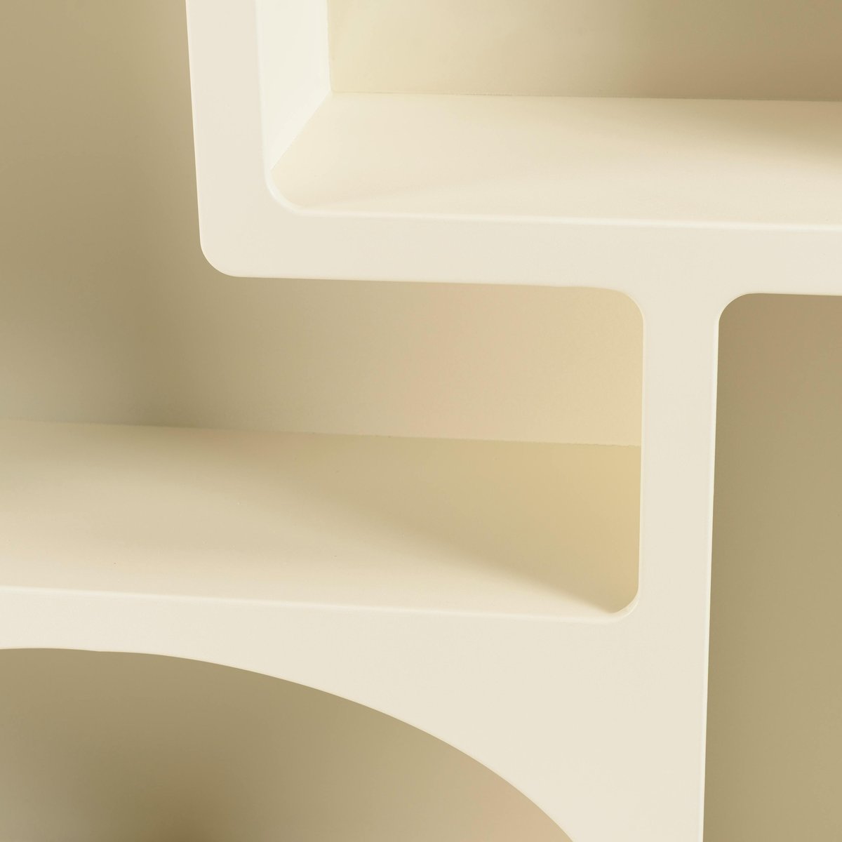 Etagère 6 niches 100x26cm en bois peint couleur beige NELIA beige, PIER IMPORT