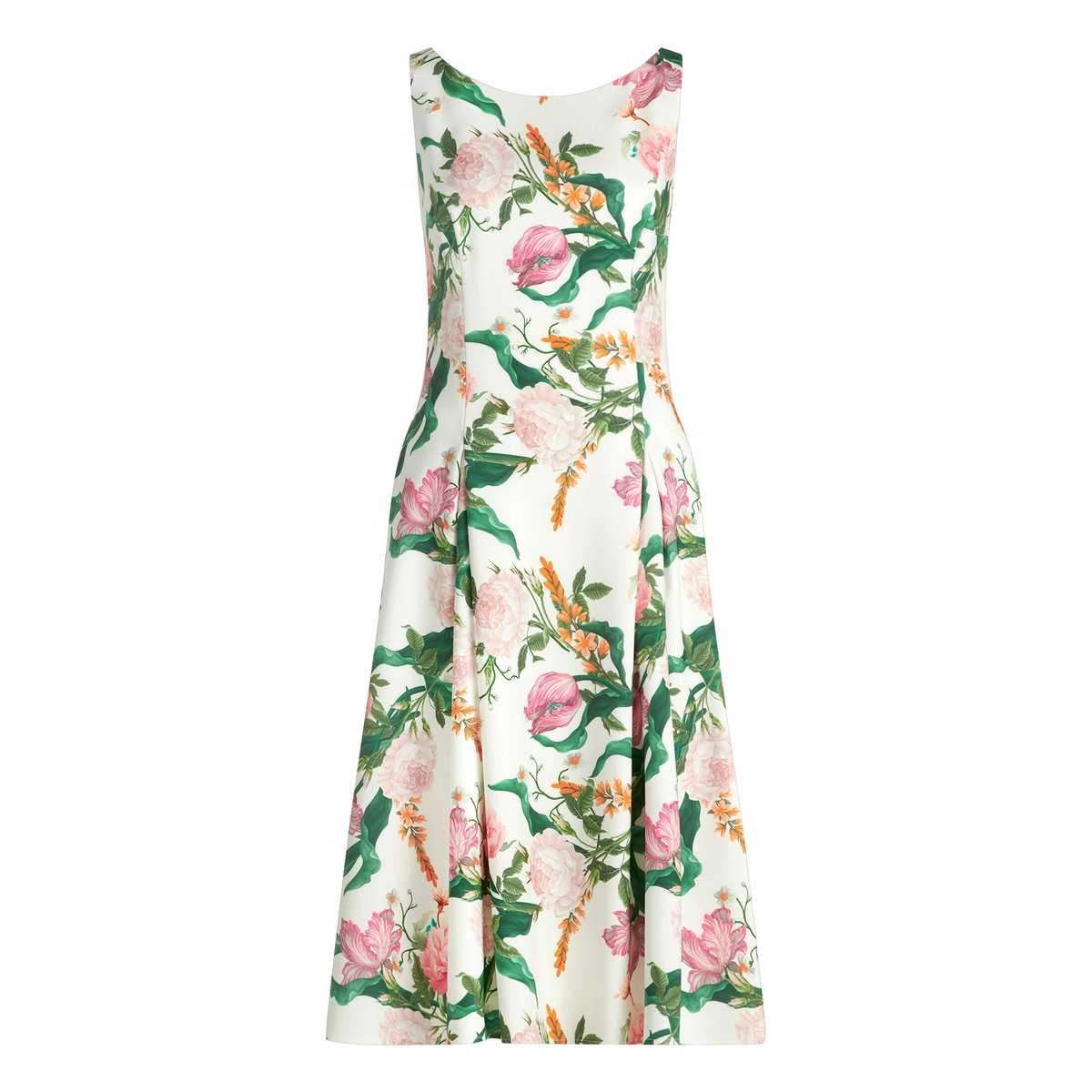 Robe à fleurs à plis creux cream/rosé, VERA MONT