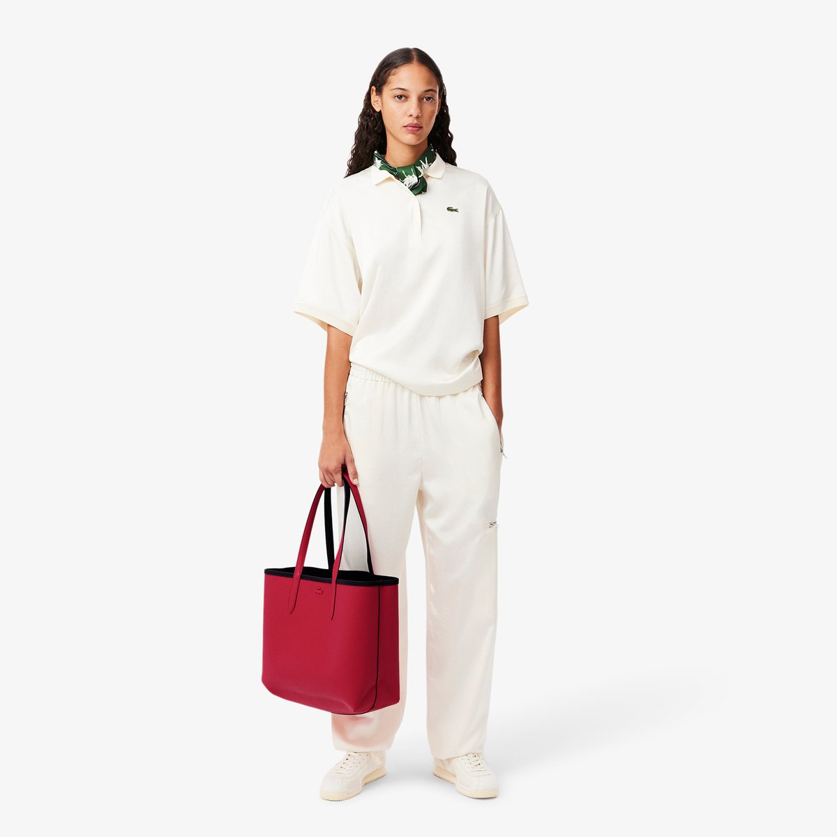 Sac cabas Anna réversible avec pochette bleu-q19, LACOSTE