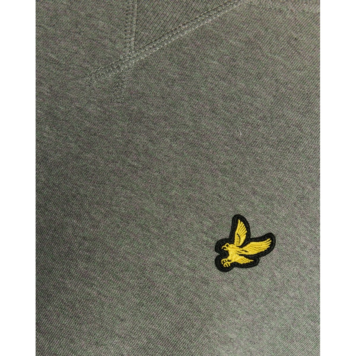 Sweat-shirt en coton chiné raglan vert kaki tri chiné, LYLE & SCOTT