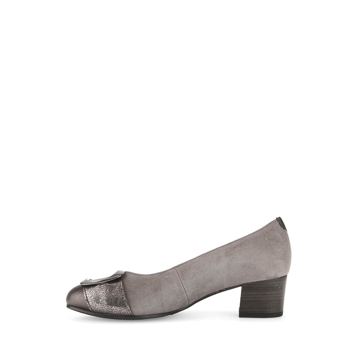 Escarpins en cuir à talon décroché block taupe, GABOR