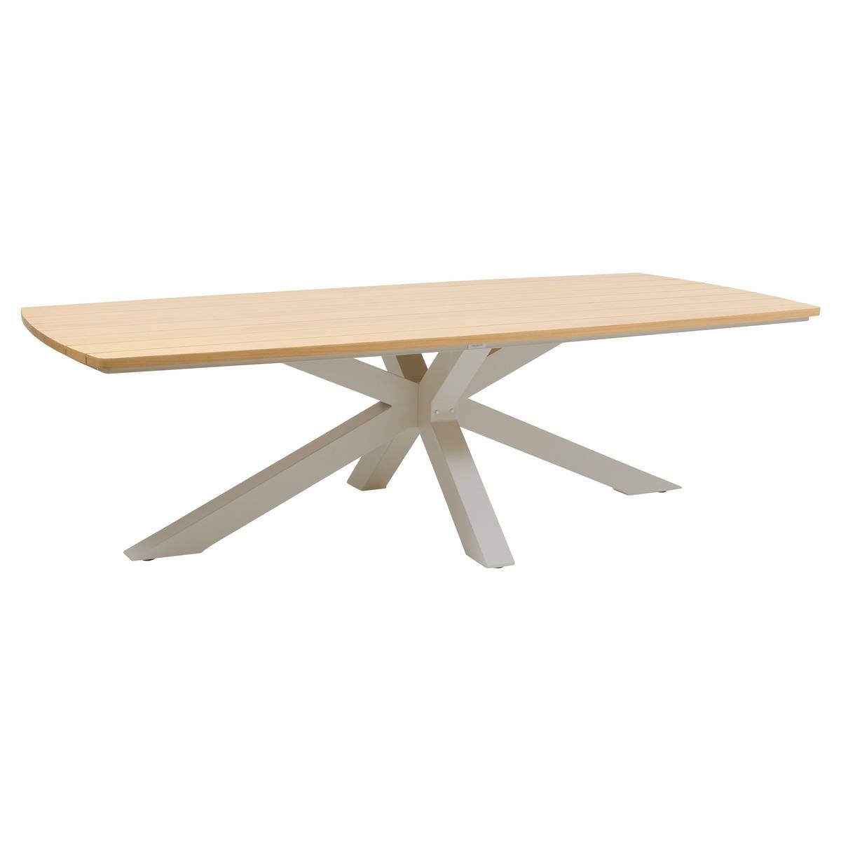 Table de jardin 10 places en aluminium à lattes effet bois ORACLION marron, HESPERIDE