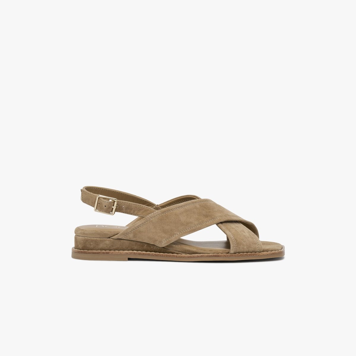 Sandale Plate en cuir GENNY gris taupe, BOCAGE