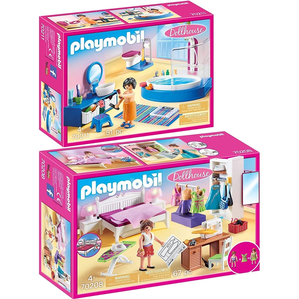 Dollhouse – 70208+70211 multicolore, PLAYMOBIL