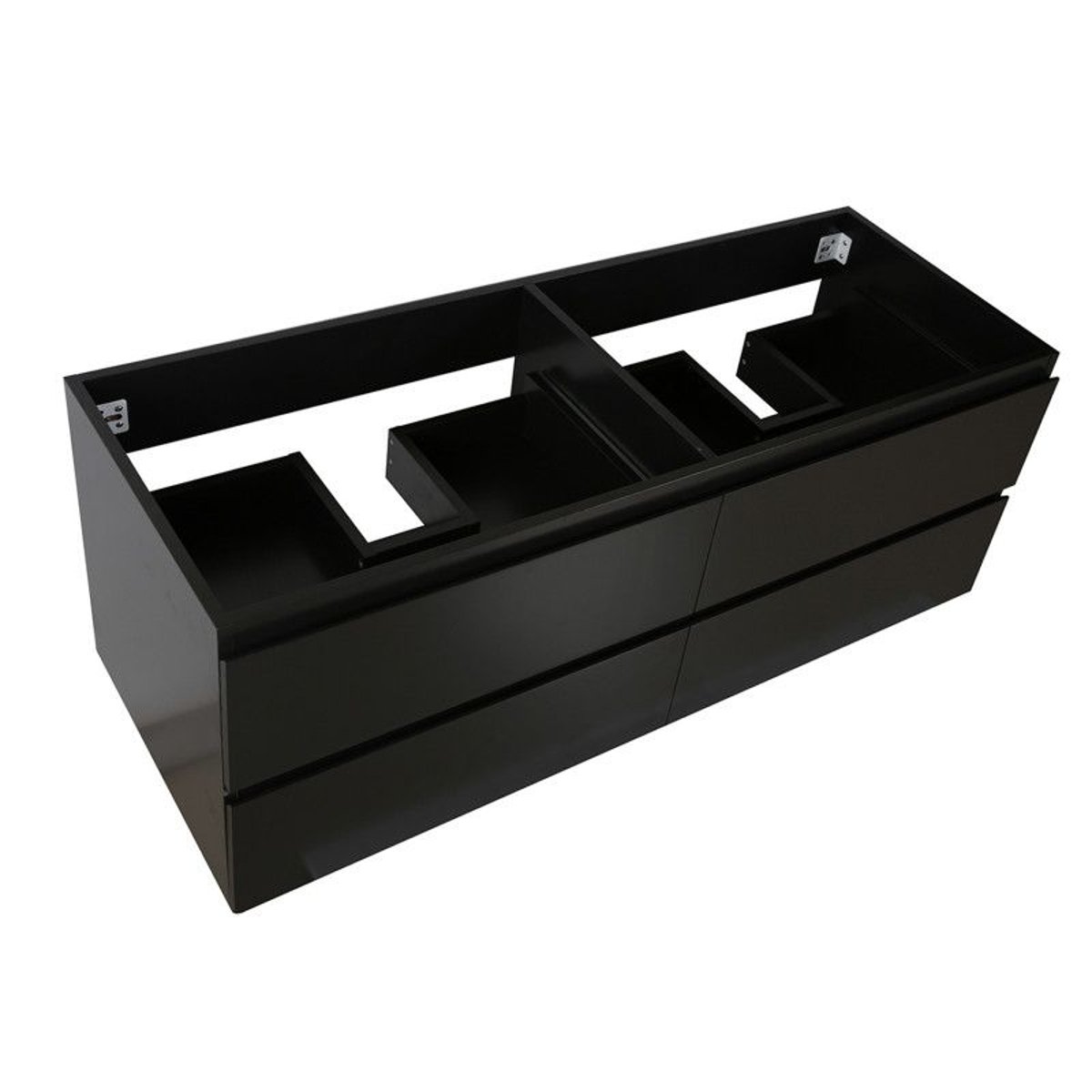 Meuble double +vasque +colonne SORRENTO noir, MOB IN