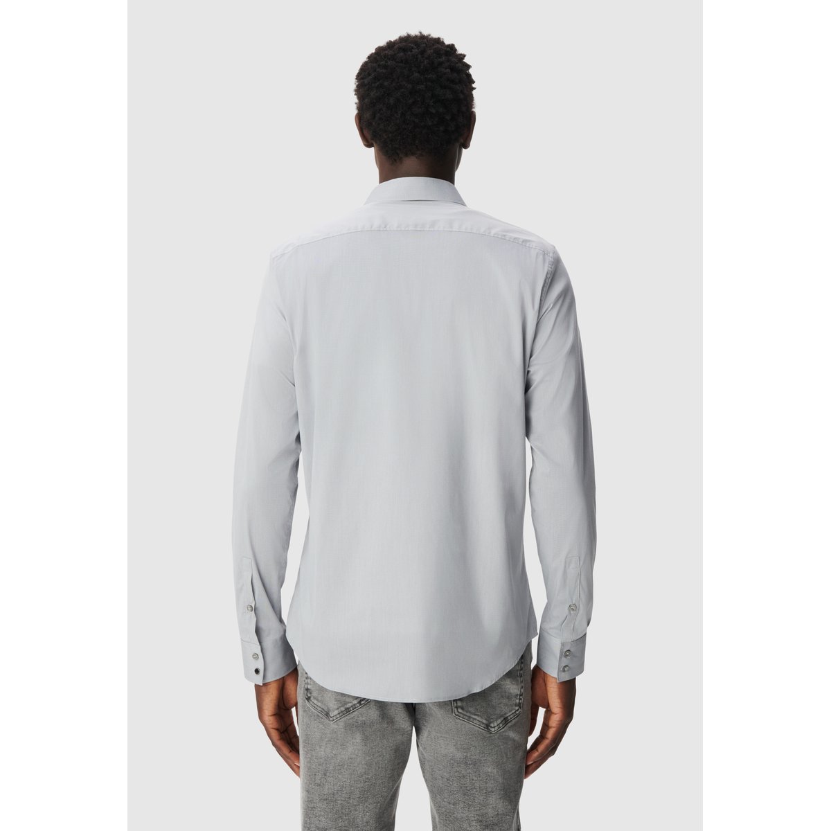 Chemise slim motif fines rayures gris foncé, IKKS