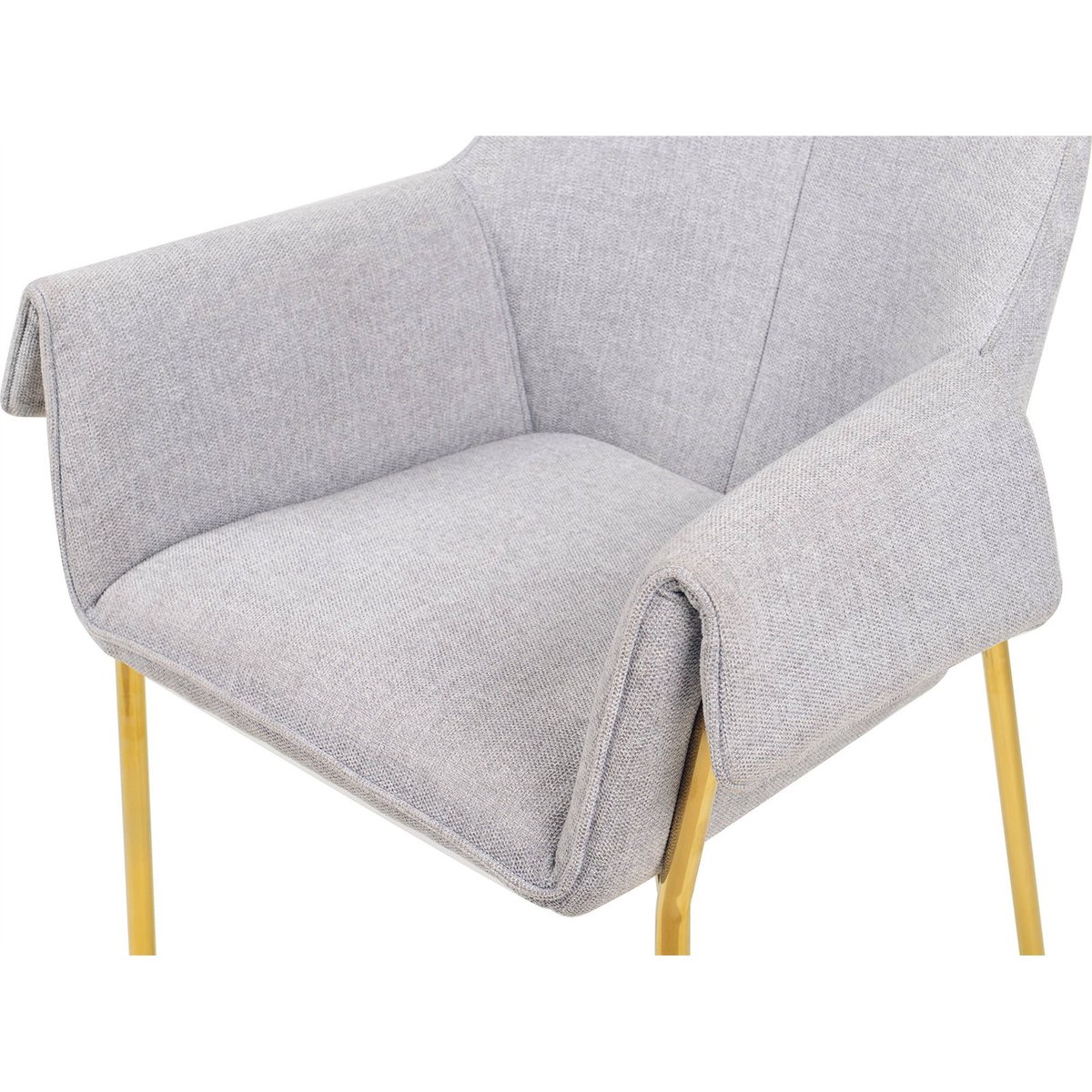 Chaise de salle à manger en tissu, Galia gris clair avec pieds dorés, ARTE ESPINA