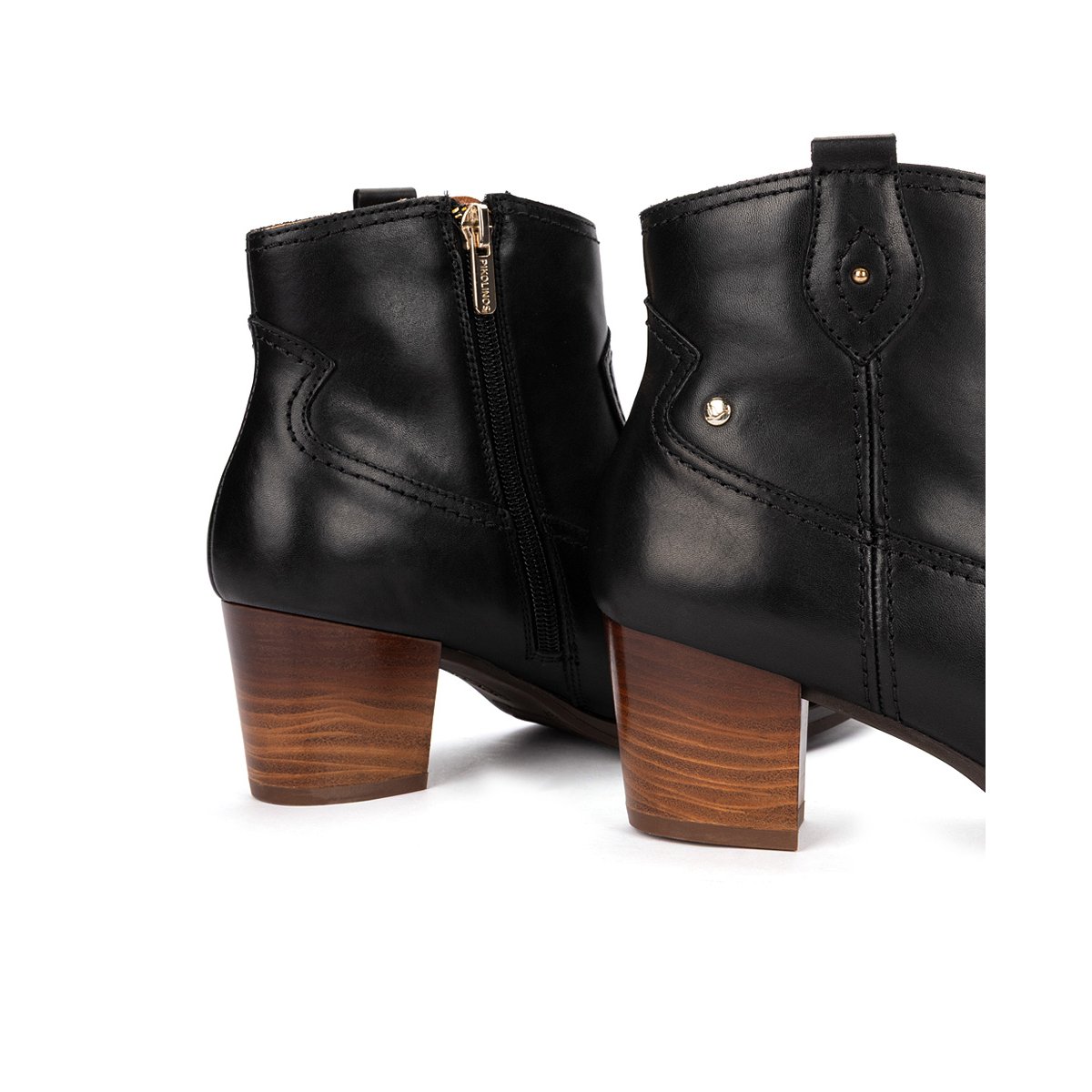 Bottines à talon cuir Zamora black, PIKOLINOS