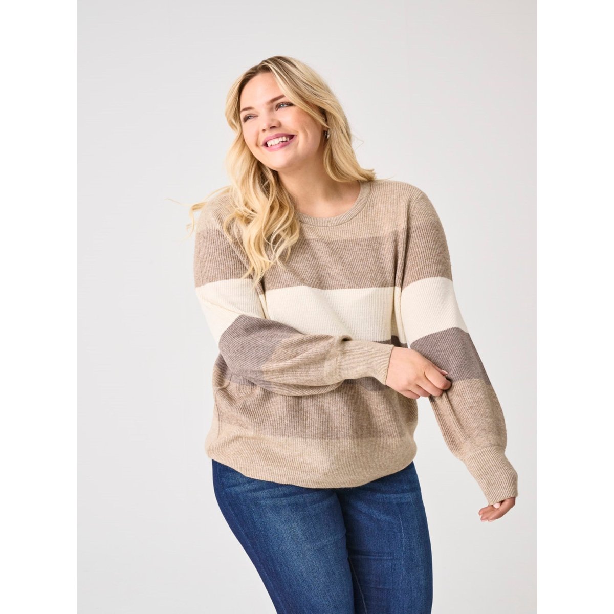 Pull En Maille feather gray, ONLY CARMAKOMA