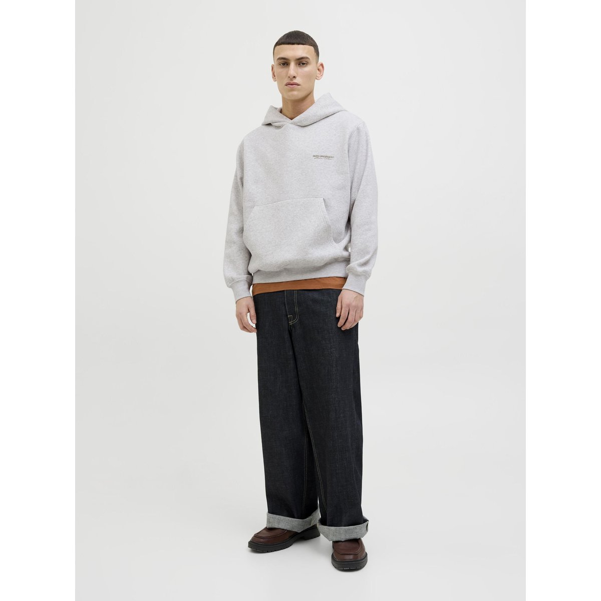 Sweat À Capuche white melange, JACK & JONES
