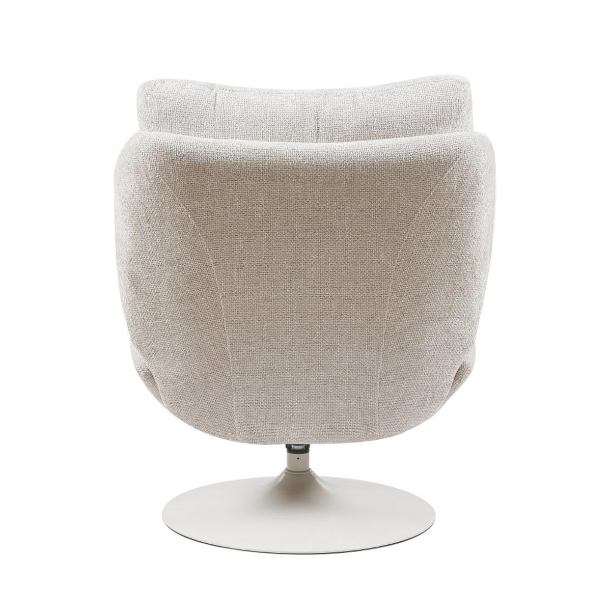Fauteuil en tissu taupe et blanc Magnum crème / ivoire, AMADEUS