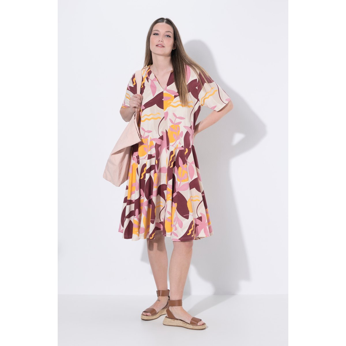 Robe en jersey de coton bio blanc perle, ULLA POPKEN