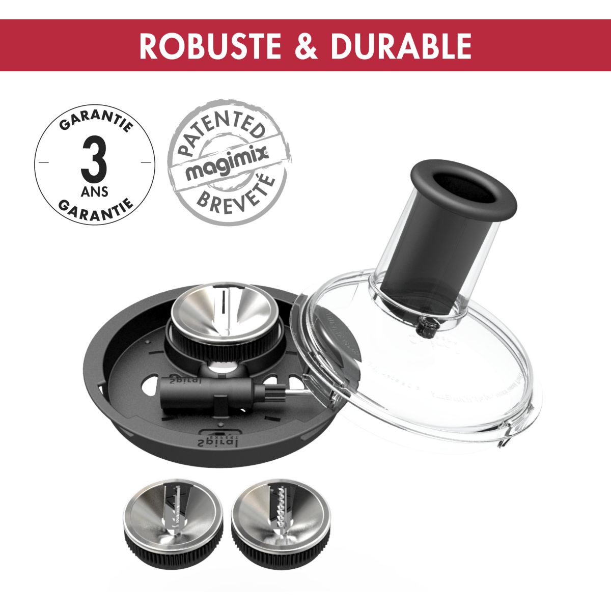 Découpe légumes 17501 Coffret Spiral Expert acier, MAGIMIX
