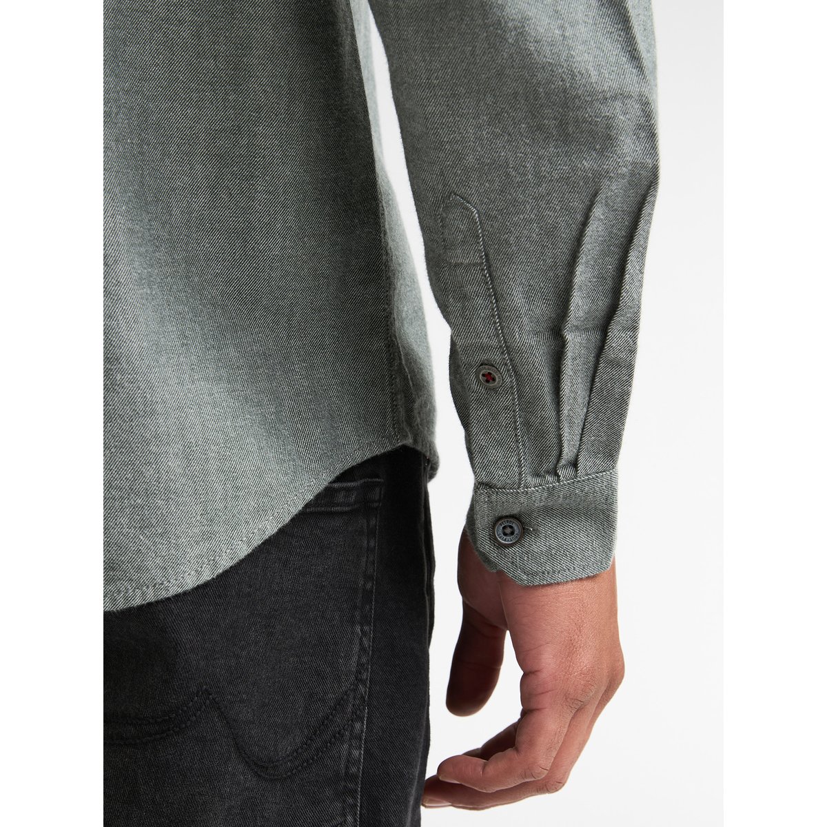 Chemise à manches longues en twill ironstate vert deep green, PETROL INDUSTRIES