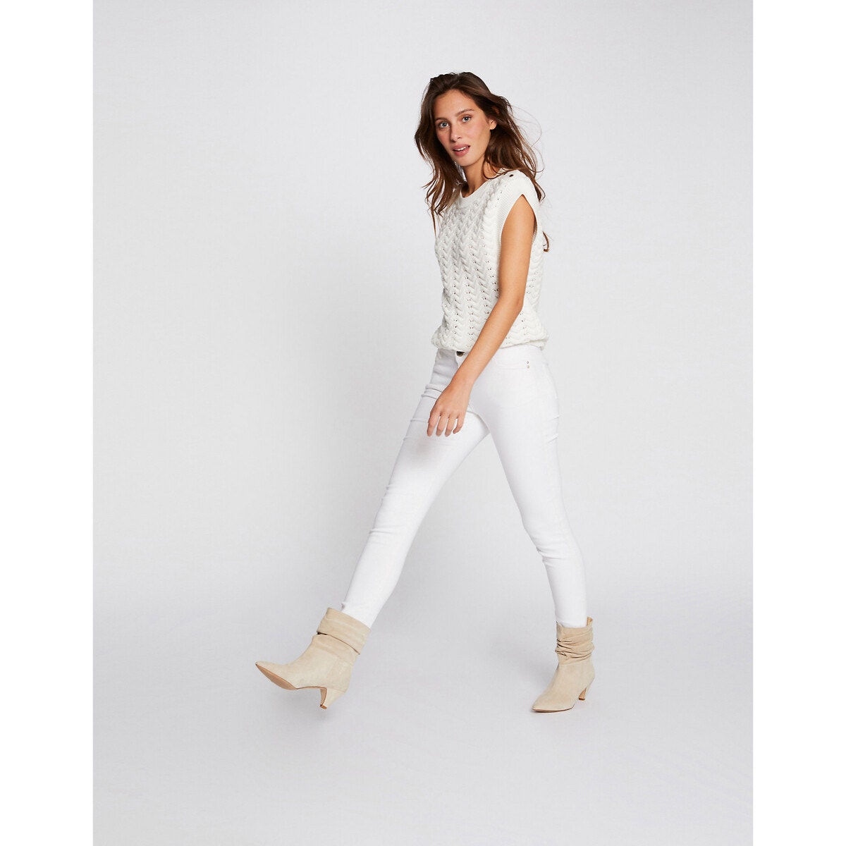 Pantalon Slim blanc, MORGAN