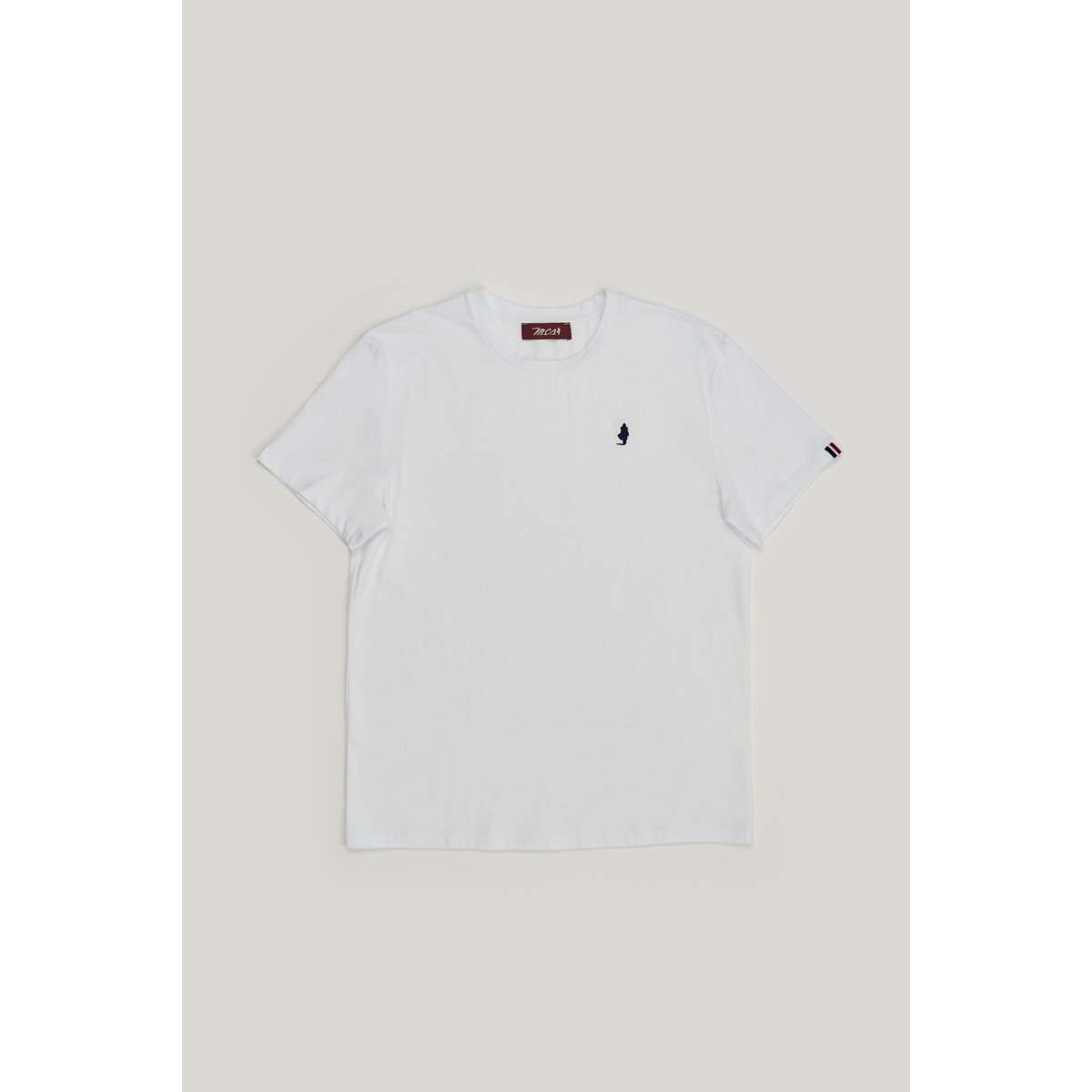 T-shirt basic uni col rond blanc, MCS