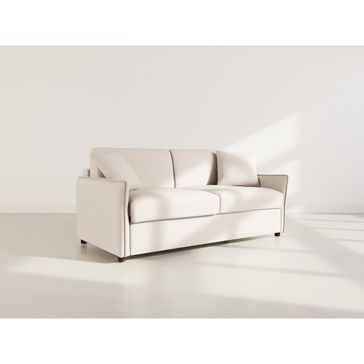 Canapé convertible express couchage quotidien, ADELE beige, BEST MOBILIER