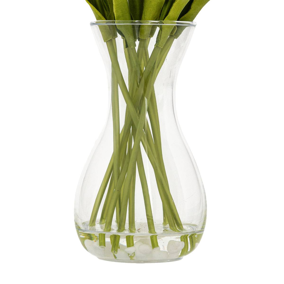 Composition tulipes avec vase HECTOR blanc, ATMOSPHERA