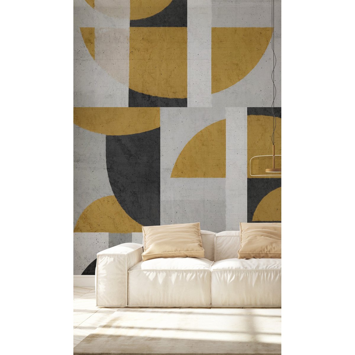 Papier peint panoramique Edgar - jaune, intissé mat 192 x 260 cm jaune, LE PAPIERS DE NINON