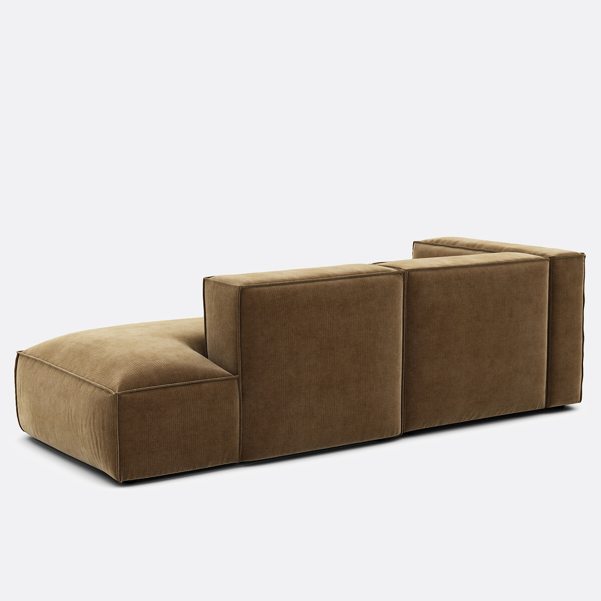 Divano modulare angolare sinistro, in velluto a coste vintage, SEVEN bronzo, LA REDOUTE INTERIEURS