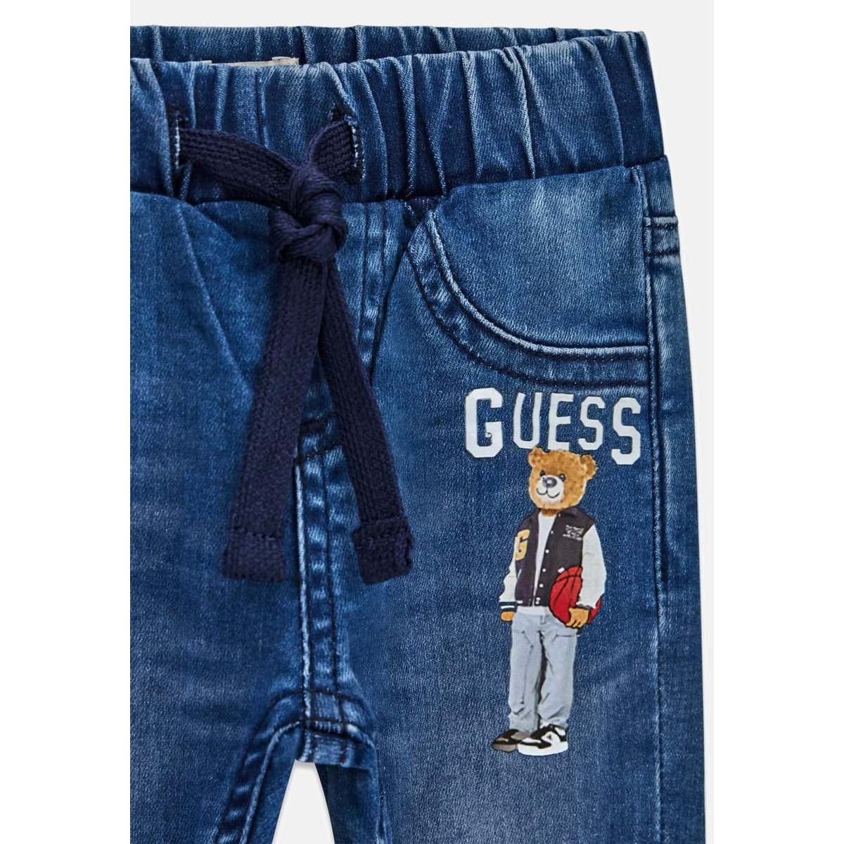 Jean Imprimé Avec Logo Ours bleu, GUESS KIDS