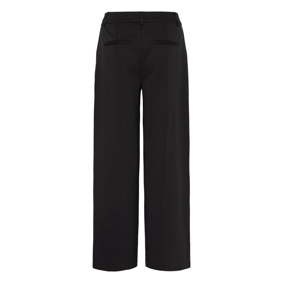 Pantalon coupe droite, jambes larges, taille haute noir, ICHI