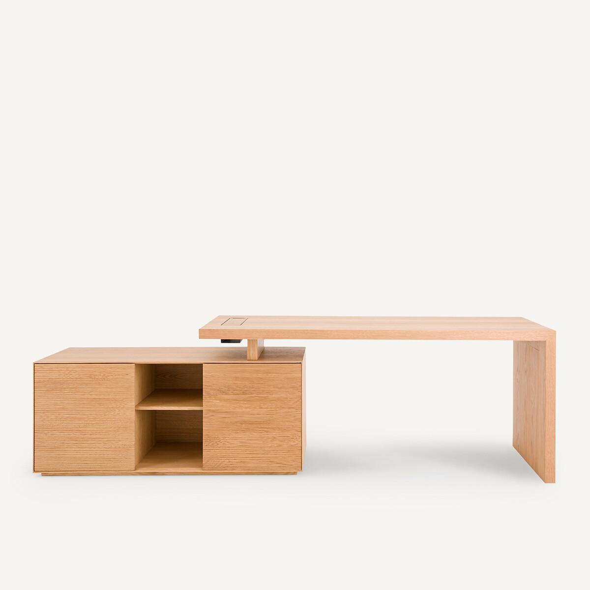 Caisson bureau 2 portes, chêne et plaqué, Mikube chêne naturel, AM.PM