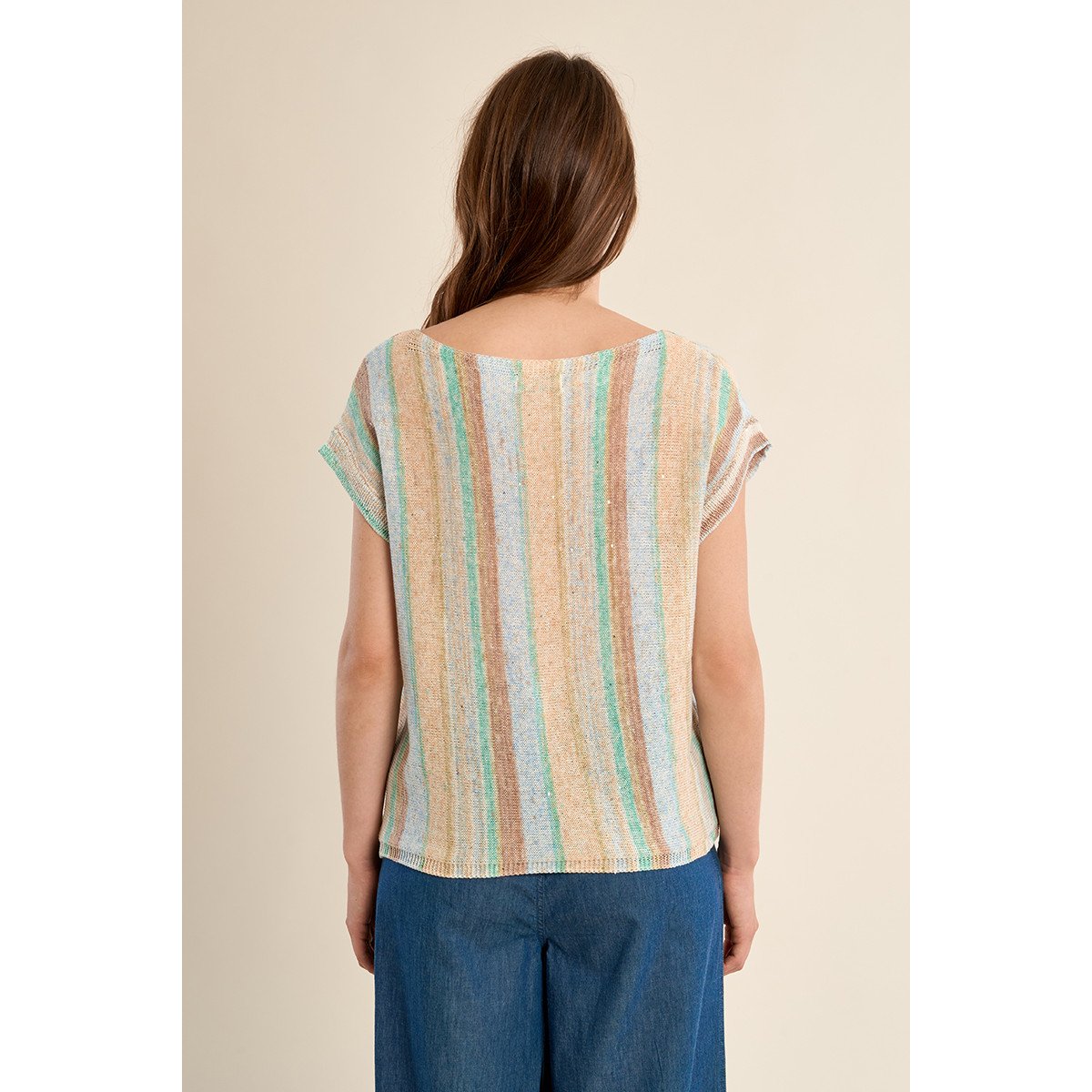 T-shirt en maille, rayé multicolore green/blue, MOLLY BRACKEN